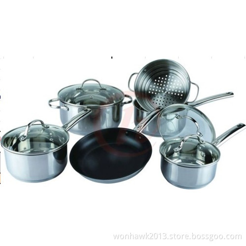 Stainless Steel Cookware with 10PCS Set